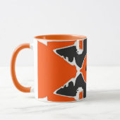 ROMAN ~ Zany 3D ~ Zwart Wit Sinaasappel Mok (Links)