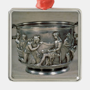 Roman zilvergilt drink beker metalen ornament