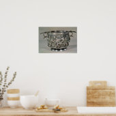 Roman zilvergilt drink beker poster (Keuken)