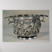 Roman zilvergilt drink beker poster (Voorkant)