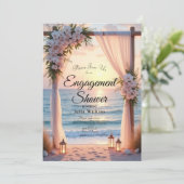 Romance aan de oceaan onder het kustlicht kaart (Staand voorkant)