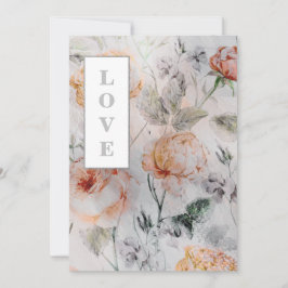 *~ Romance AR26 Flower QR RSVP Vintage Wedding Kaart