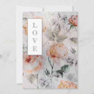 *~ Romance AR26 Flower QR RSVP Vintage Wedding Kaart