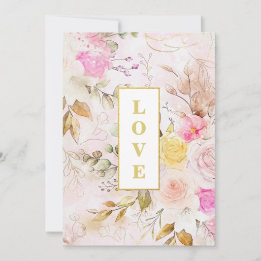 *~ Romance AR26 Flower QR RSVP Wedding Kaart (Voorkant)