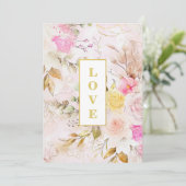 *~ Romance AR26 Flower QR RSVP Wedding Kaart (Staand voorkant)