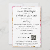 *~ Romance AR26 Flower QR RSVP Wedding Kaart (Achterkant)