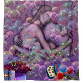 Romance - Bath Bubbles Abstract Douchegordijn (Voorkant)