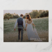 Romance bedankt Folie voor bruiloft Hartelijk dank Folie Uitnodiging (Voorkant)