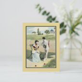 Romance bij de tennisbaan deel 1 briefkaart (Staand voorkant)