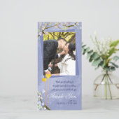 Romance Blauwe bruiloft Hartelijk dank Bedankkaart (Staand voorkant)