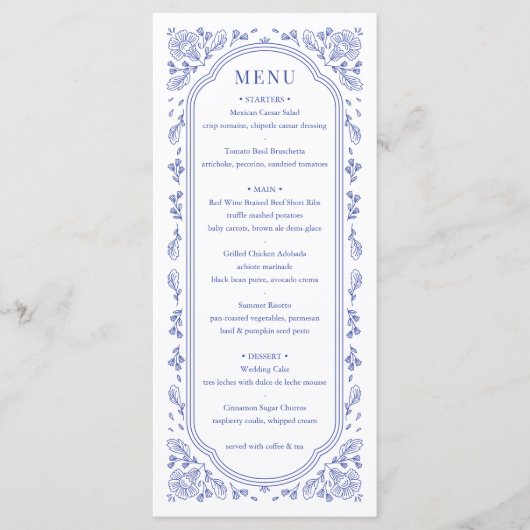 Romance Bloemen Trouwmenu Menu (Voorkant)