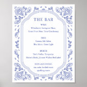 Romance Bloemen Wedding Bar Sign Poster (Voorkant)