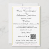 * ~ Romance Blush AR26 Flower LOVE QR RSVP Wedding Kaart (Achterkant)