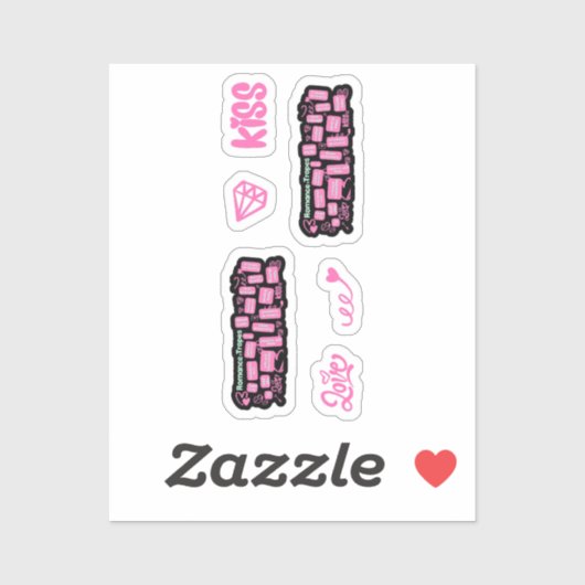 Romance Boek Tropes Hot Pink Pack Sticker (Vel)