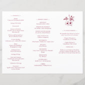 Romance Bourgondië Wedding Trifold Programma (Achterkant)