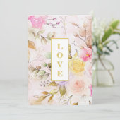 *~ Romance Bow AR26 Flower QR RSVP Wedding Invita Kaart (Staand voorkant)