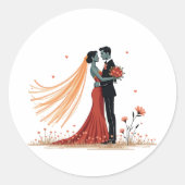 Romance bruidspaar Sticker (Voorkant)