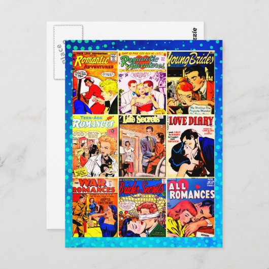  Romance Comic Book Hoesje Collage Briefkaart (Voorkant / Achterkant)