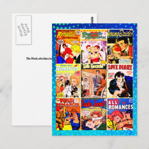  Romance Comic Book Hoesje Collage Briefkaart