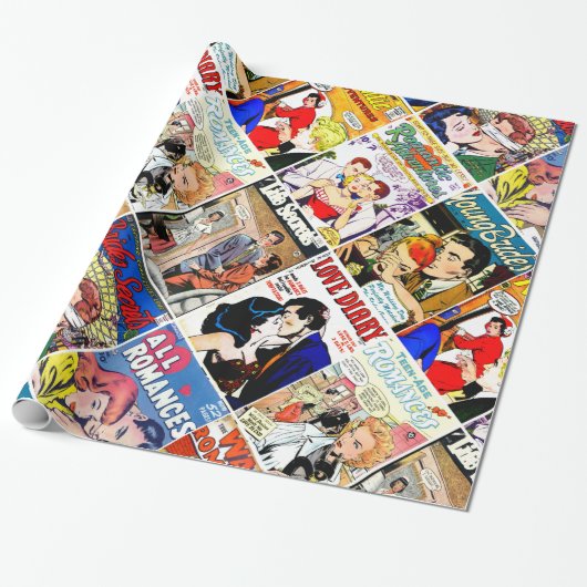  Romance Comic Book Hoesje Collage Cadeaupapier (Uitgerold)