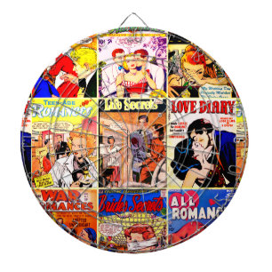 Romance Comic Book Hoesje Collage Dartbord