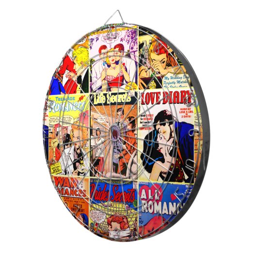  Romance Comic Book Hoesje Collage Dartbord (Voorkant Rechts)
