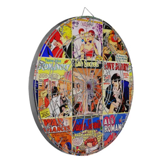  Romance Comic Book Hoesje Collage Dartbord (Voorkant Links)