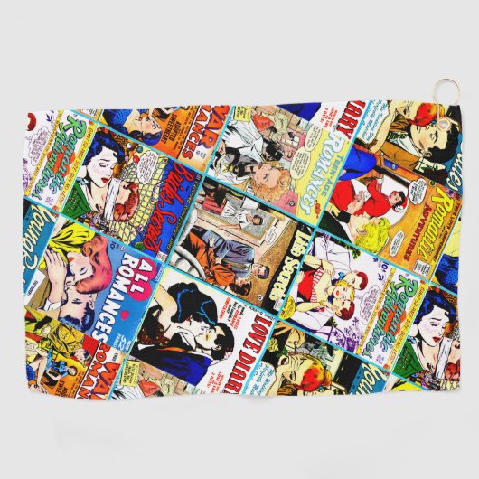  Romance Comic Book Hoesje Collage Golfhanddoek (Horizontaal)