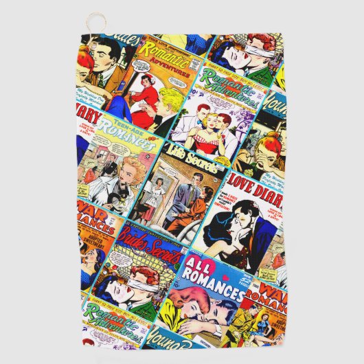  Romance Comic Book Hoesje Collage Golfhanddoek (Voorkant)