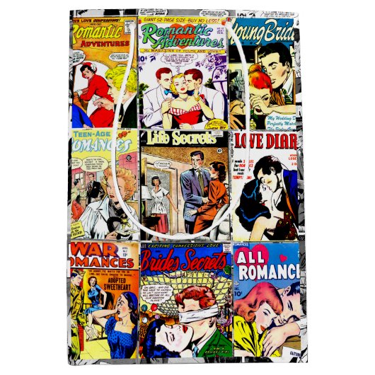  Romance Comic Book Hoesje Collage Medium Cadeauzakje (Voorkant)