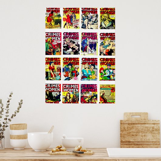 Romance Comic Book Hoesje Collage Poster (Keuken)