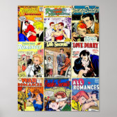  Romance Comic Book Hoesje Collage Poster (Voorkant)