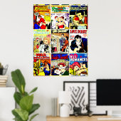 Romance Comic Book Hoesje Collage Poster (Thuiskantoor)