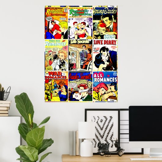  Romance Comic Book Hoesje Collage Poster (Thuiskantoor)