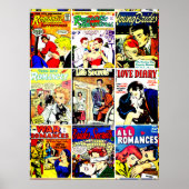  Romance Comic Book Hoesje Collage Poster (Voorkant)