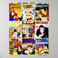  Romance Comic Book Hoesje Collage