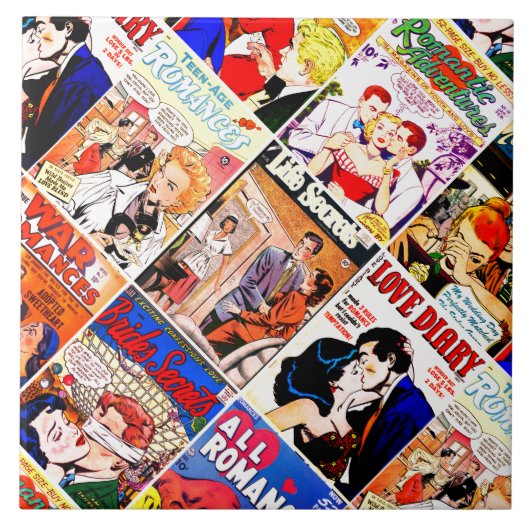  Romance Comic Book Hoesje Collage Tegeltje (Voorkant)