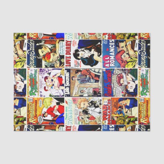 Romance Comic Book Hoesje Collage Tissuepapier (Voorkant)