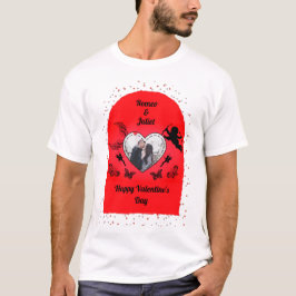 Romance Cupid Photo Red Heart Happy Valentines Day T-shirt