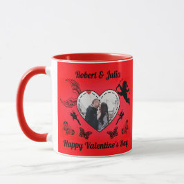 Romance Cute Red Heart Cupid Photo Valentines Day Mok