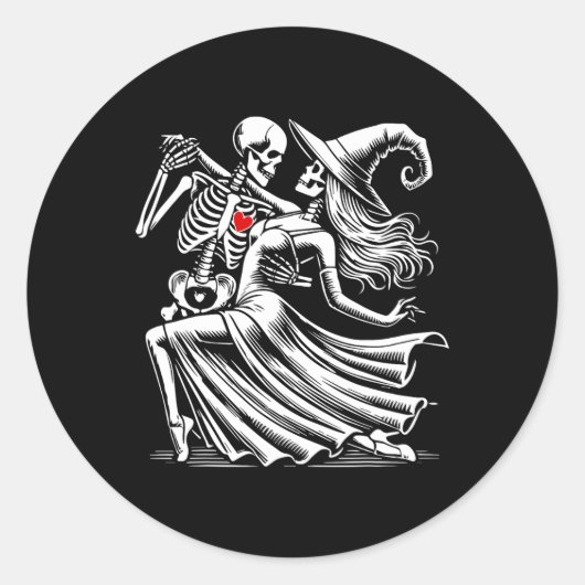 Romance dansen met heks ronde sticker (Voorkant)