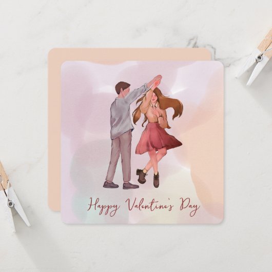  Romance die de Kaart van de Dag van de Valentijn  (Voorkant / Achterkant in situ)