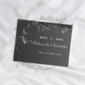 Romance donkerzilveren bruiloft Aankondigingskaart