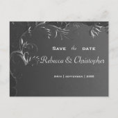 Romance donkerzilveren bruiloft Aankondigingskaart (Voorkant)