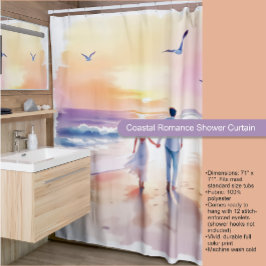 Romance-douchegordijn aan de kust douchegordijn