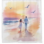 Romance-douchegordijn aan de kust douchegordijn (Voorkant)