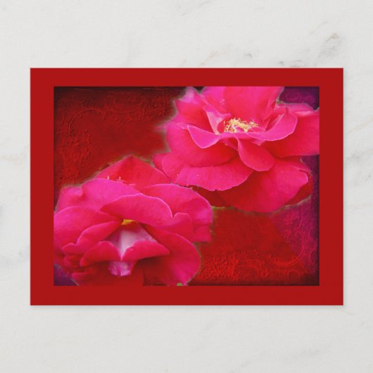 Romance en rode rozen briefkaart (Voorkant)