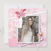 Romance en Vlinders Fotouitnodiging Kaart (Voorkant)