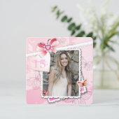 Romance en Vlinders Fotouitnodiging Kaart (Staand voorkant)