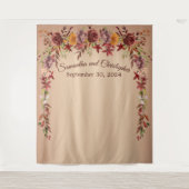 Romance Floral herfst bruiloft fotocabine achtergr Wandkleed (Voorkant)